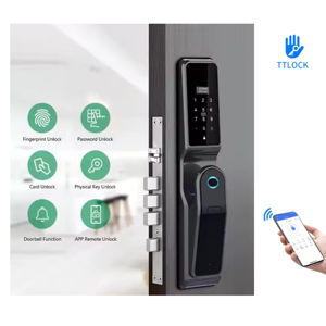 TTLock APP Fingerprint Password Card Lock  Pull Push Smart Door Lock